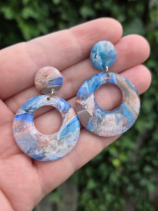 Blue copper marble rondo's