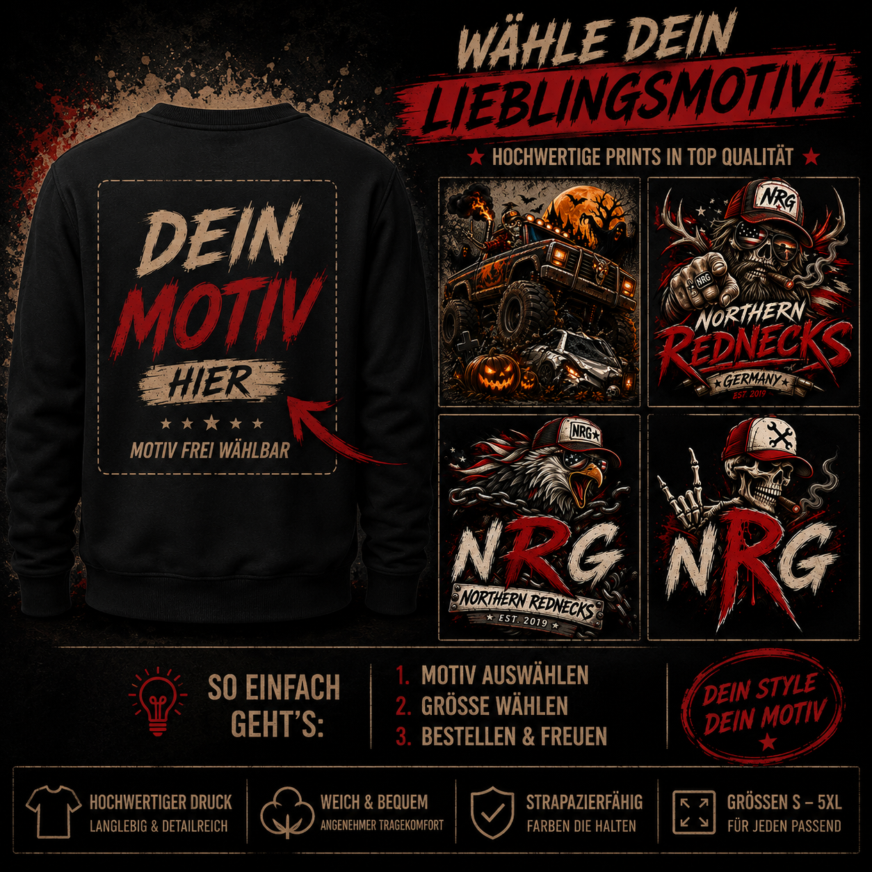 Sweatshirt mit Wunschdruck