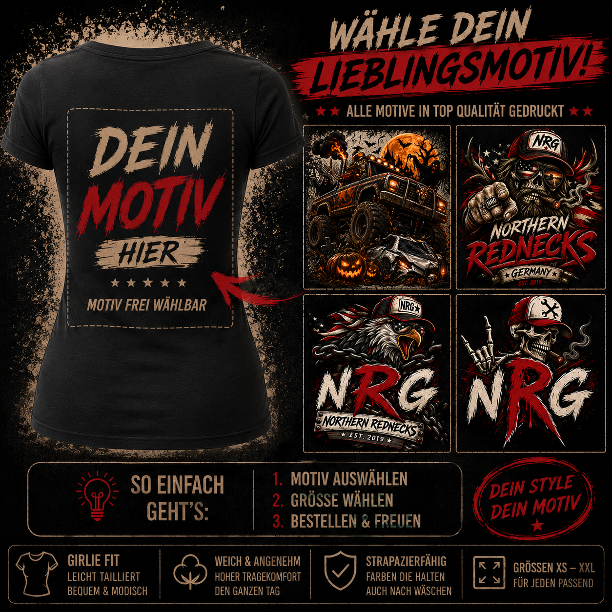Girlie-Shirt mit Wunschmotiv