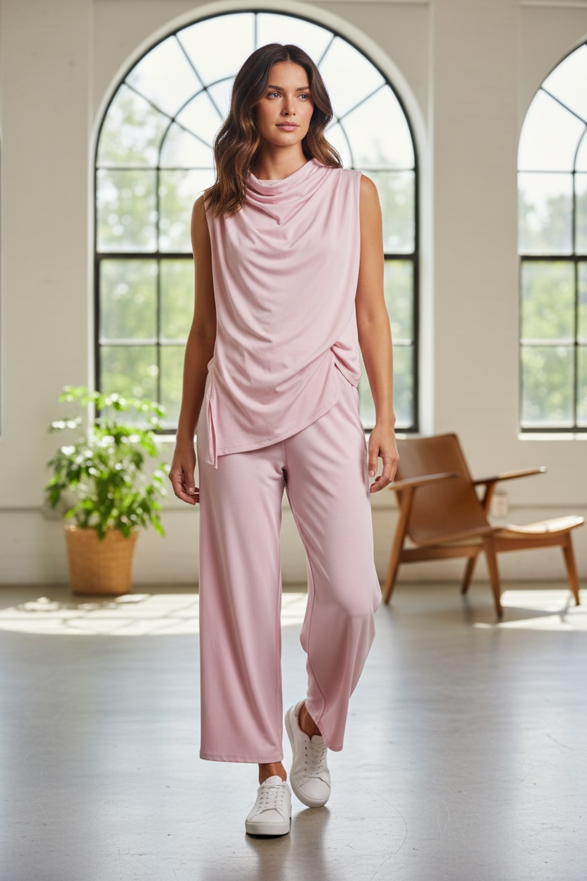 Completo donna rosa cipria elegante ✨