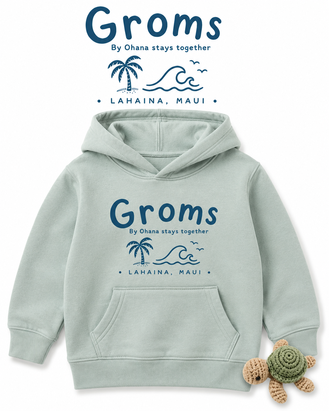 GROMS Signature hoodie (Sage/Blue)