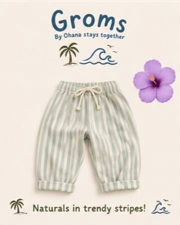 GROMS Striped Neutrals (light green and white)
