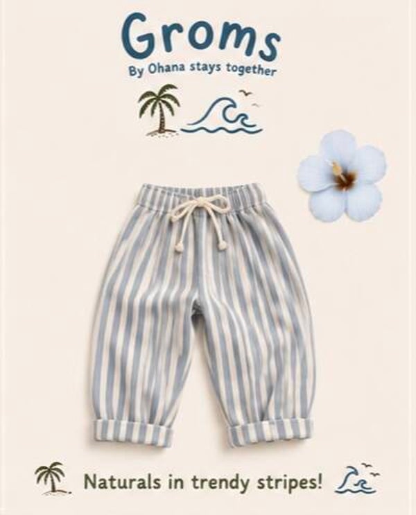GROMS Striped Neautrals (blue and white)