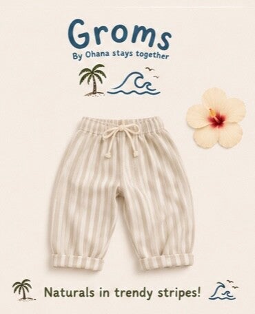 GROMS Striped Neutrals (beige and white)