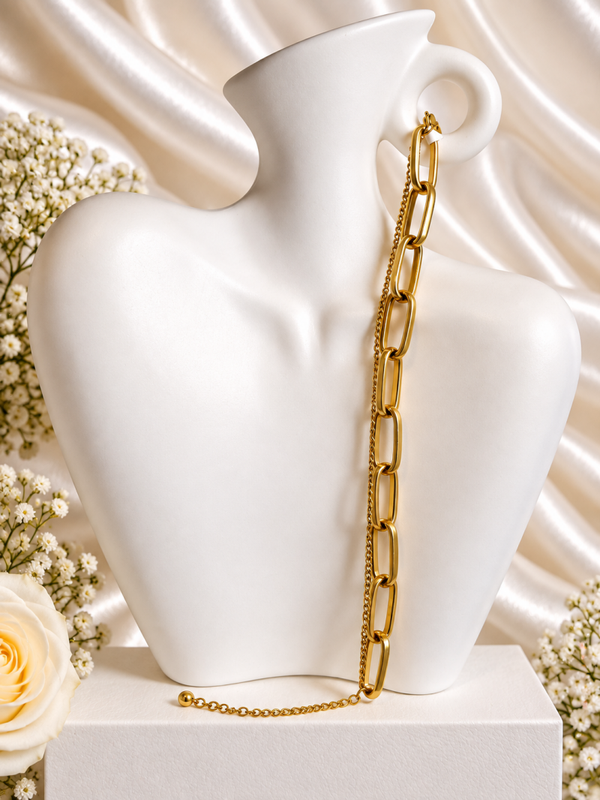 Gouden Dubbele Schakelarmband – Chirurgisch Staal