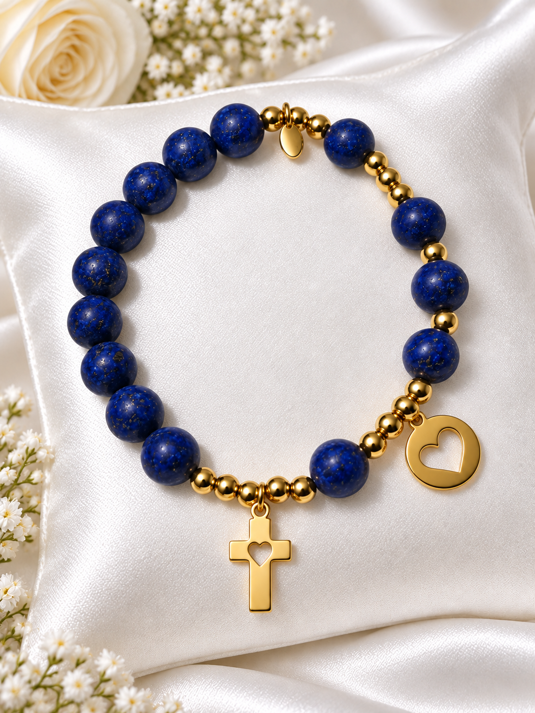 Armband met Lapis Lazuli en Gouden Accenten (420)