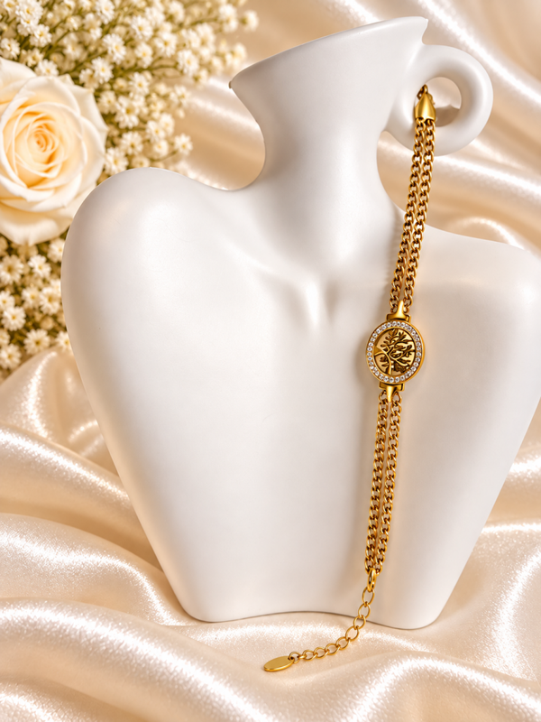 Schakelarmband "Levensboom" met Zirkonia – Betekenisvolle Luxe