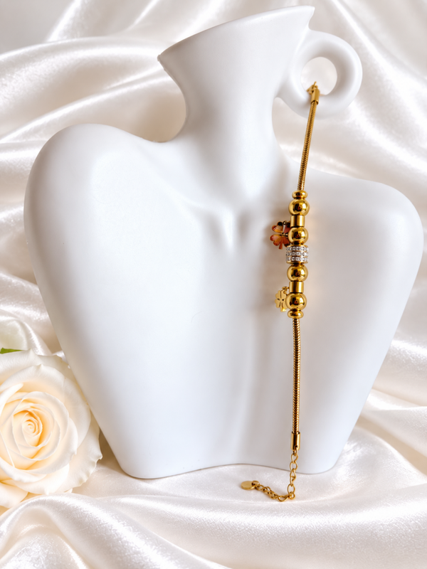 Nieuwe Gouden Bedelarmband Klavertjes