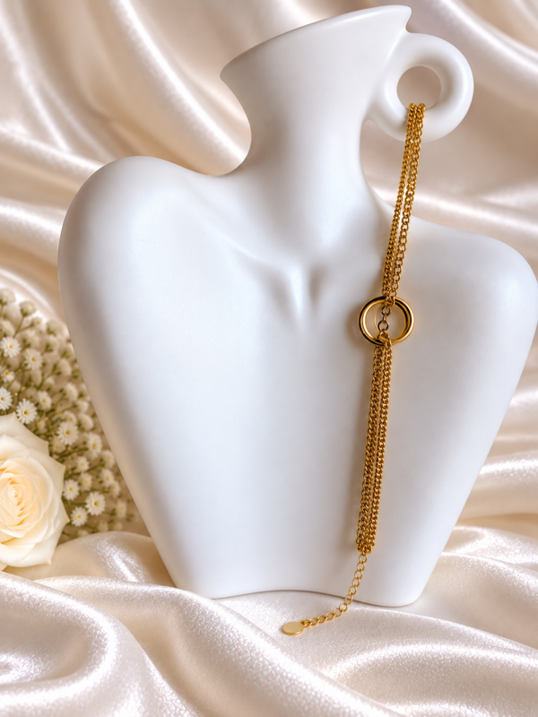 Gouden Gelaagde Armband met Cirkels