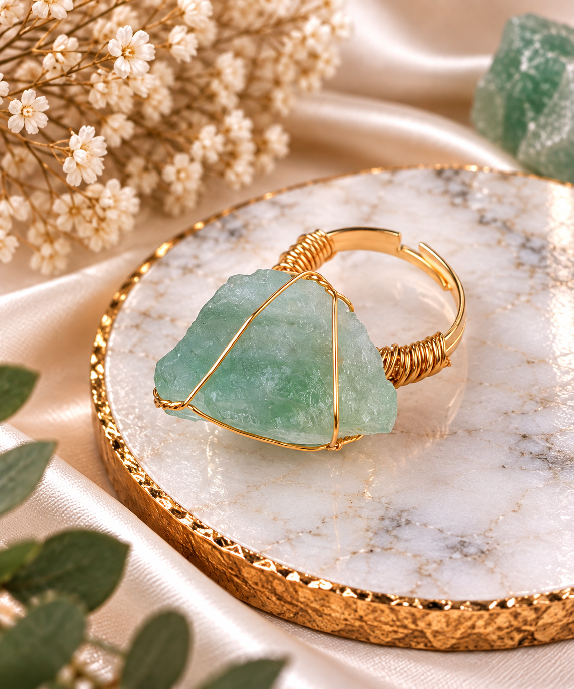 Ring met naturlijke edelsteen-Aventurijnkwarts
