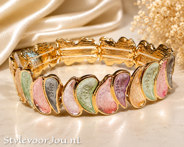 ✨ Kleurrijke armband van verguld chirurgisch staal