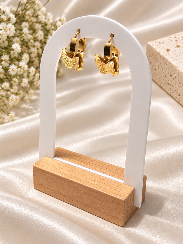 Oorringen met Gelaagde Glittervlinders