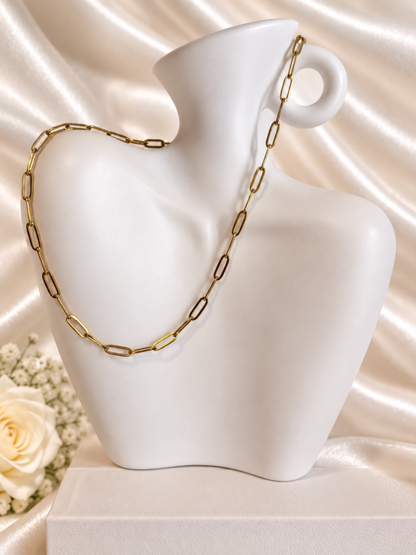 Gouden Schakelketting-Trendy Paperclip Schakel