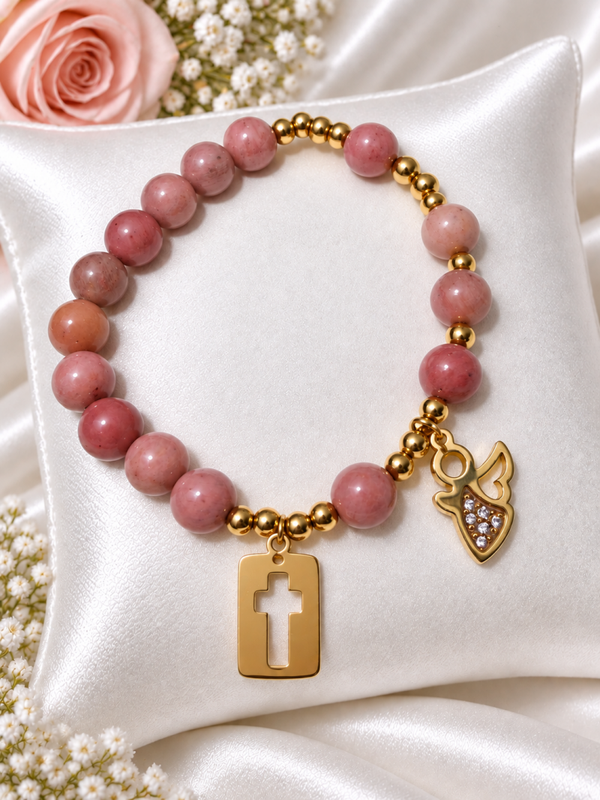Armband met Roze Rhodochrosiet(404)