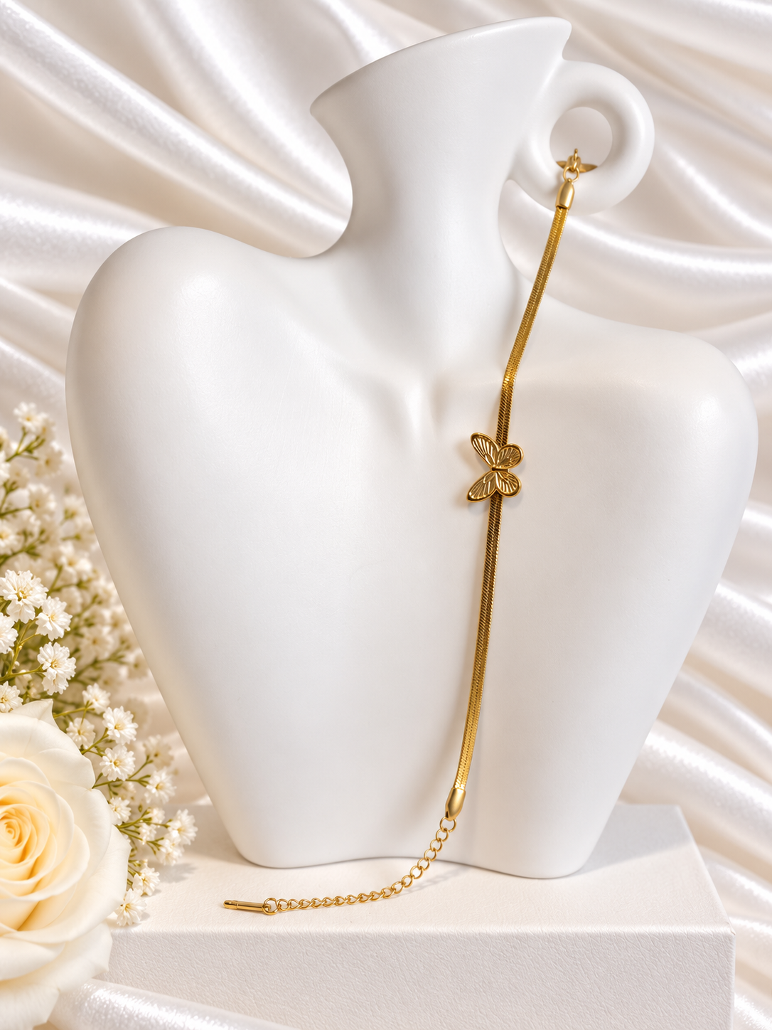 Gouden Schakelloop Armband Vlinder – Chirurgisch Staal