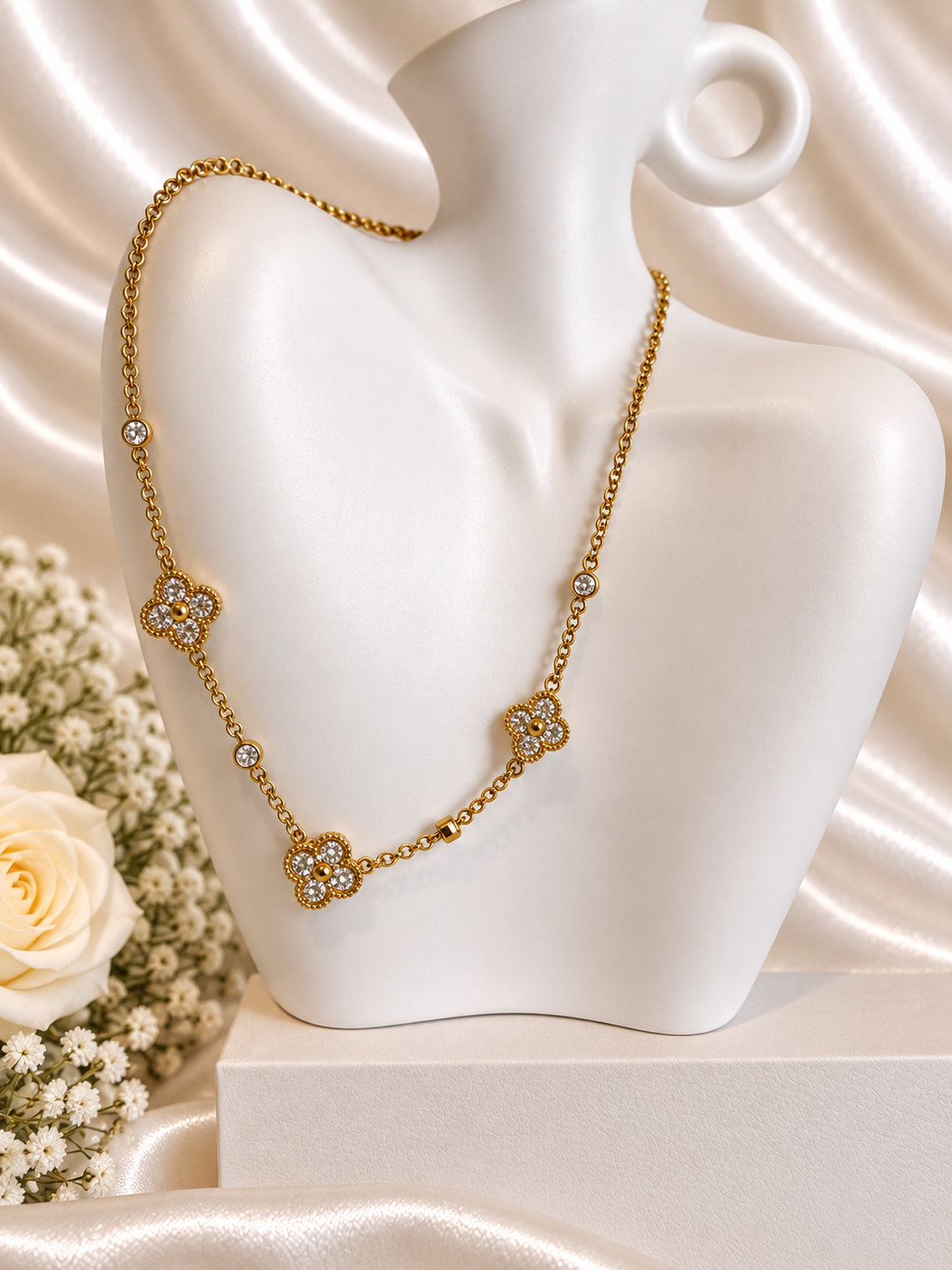 Ketting– Volledig Bezet met Zirkonia Alhambra