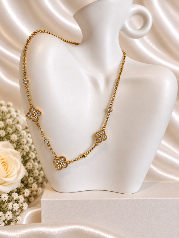 Ketting– Volledig Bezet met Zirkonia Alhambra