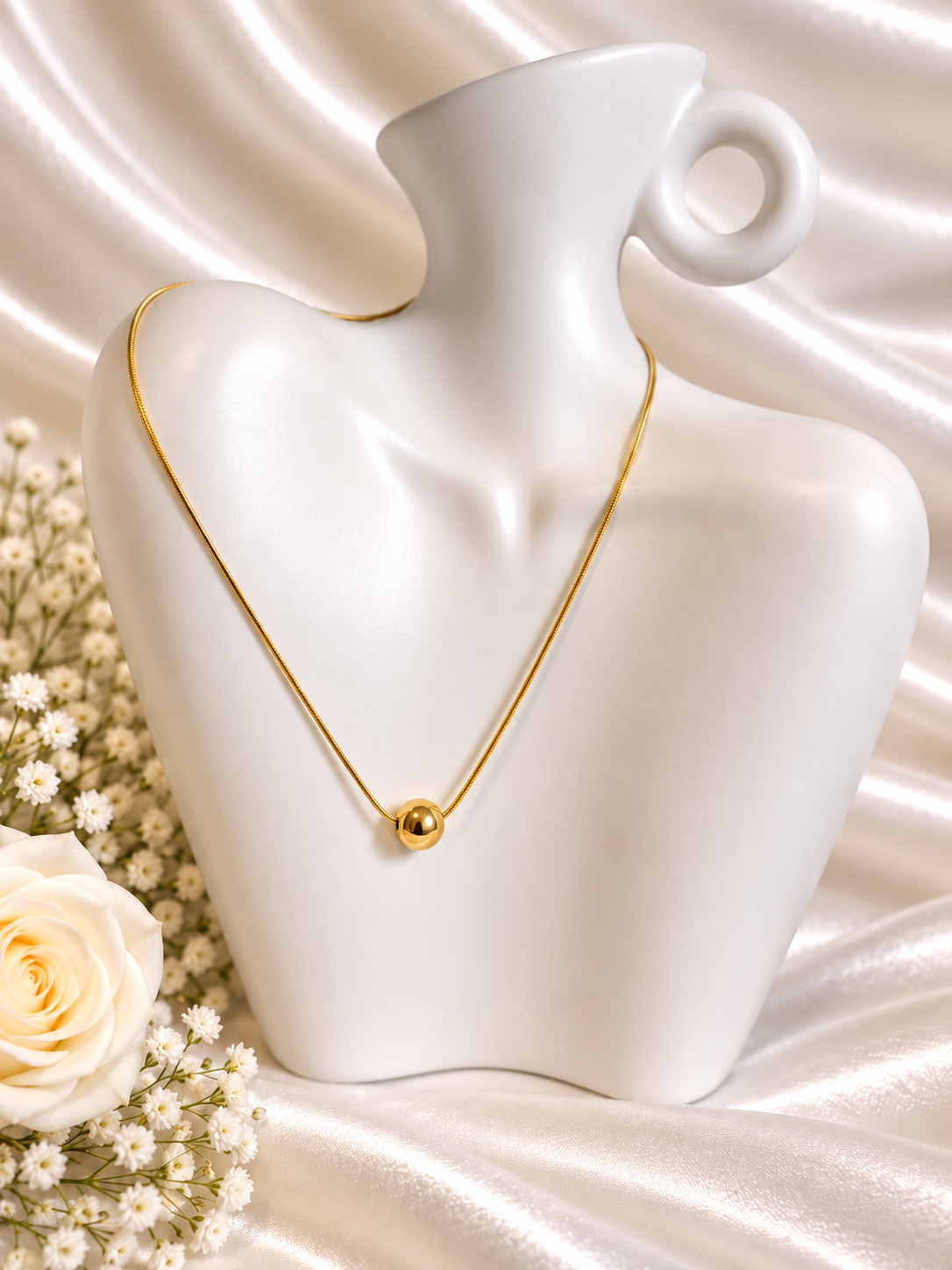 Gouden Snake Ketting – Minimalistische Bol
