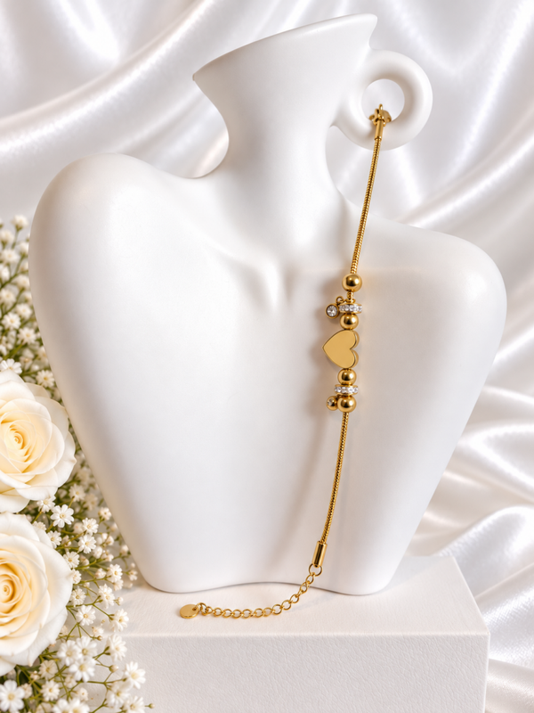 Gouden Snake Armband – Pure Heart & Charms