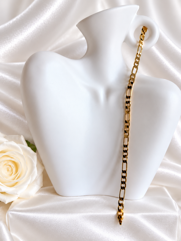 Nieuwe Gouden Figaro Schakelarmband  (20 cm)