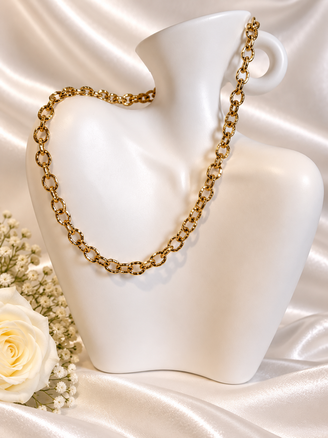 Schitterende Gouden Schakelketting – Gefacetteerd