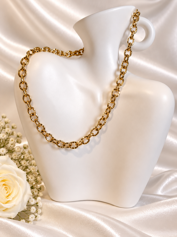 Schitterende Gouden Schakelketting – Gefacetteerd