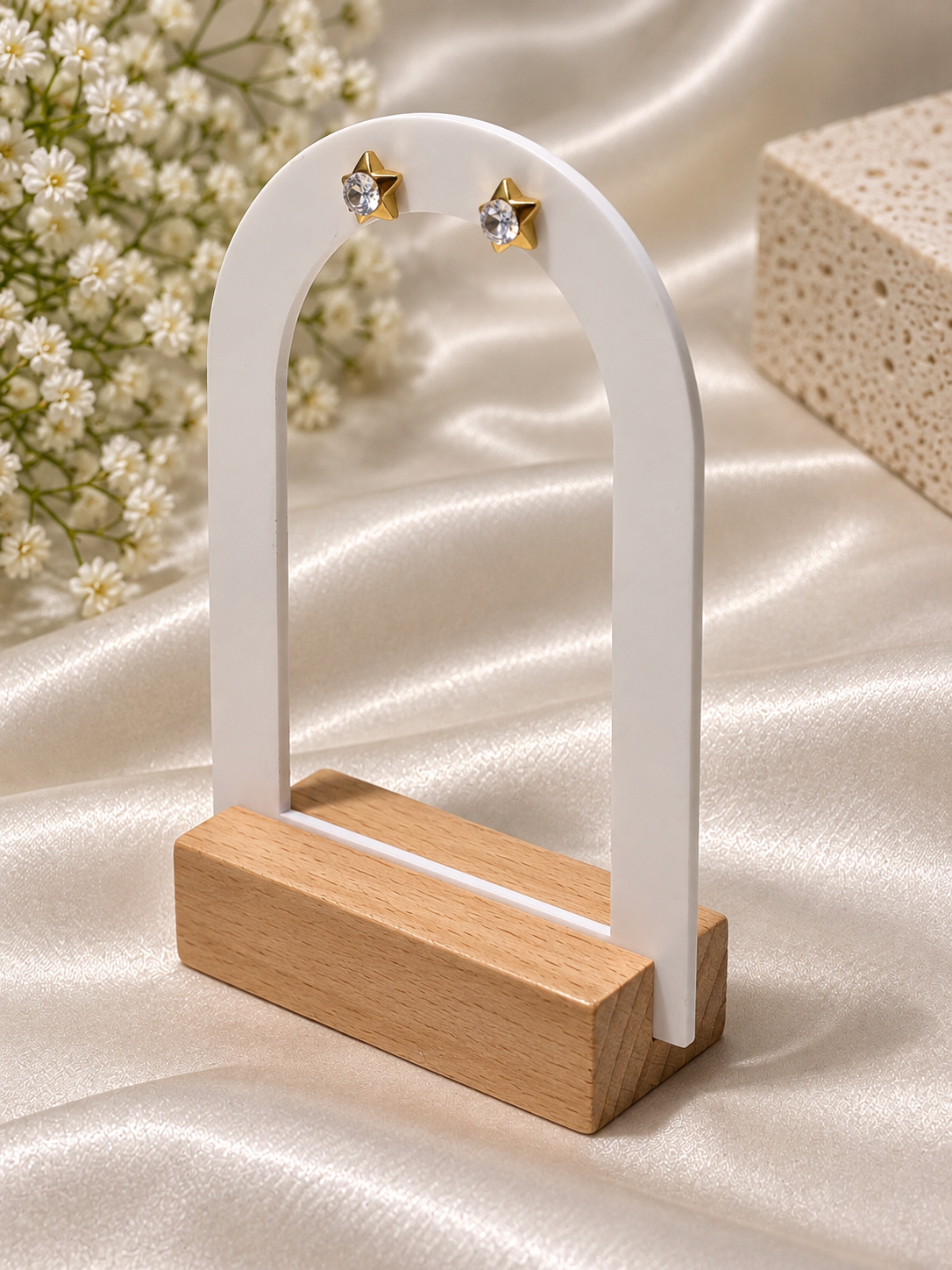 Gouden Oorknopjes – Ster met Zirkonia