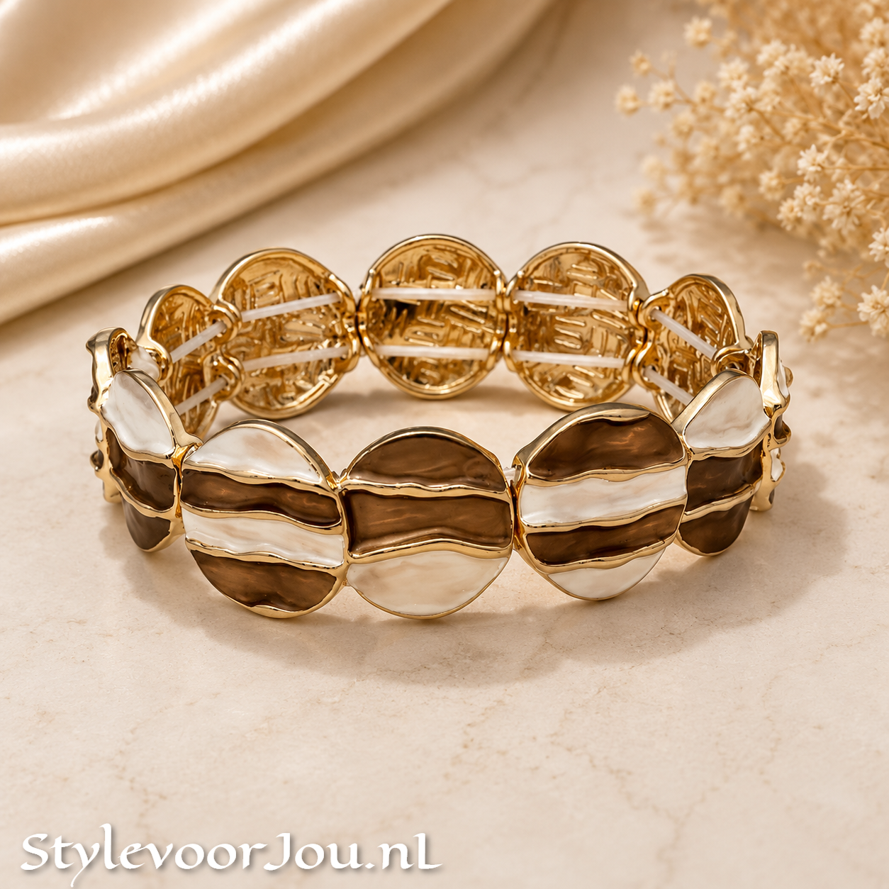 ✨ Artistieke armband in bruin