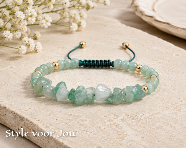 💚 Armband van natuurlijke Groene Aventurijn – de steen van geluk en nieuwe kansen 💚