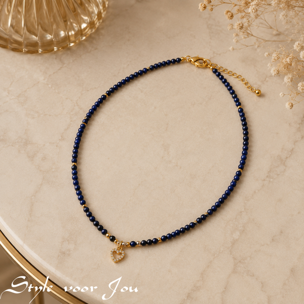 💙 Een stijlvolle ketting van blauw tijgeroog en agaat