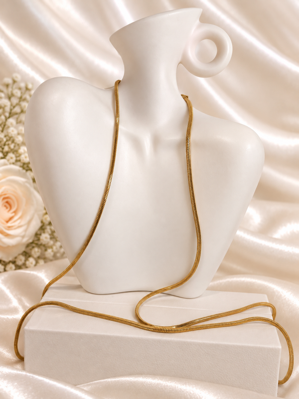 Extra Lange Gouden Snake Ketting – 100 cm Multiway