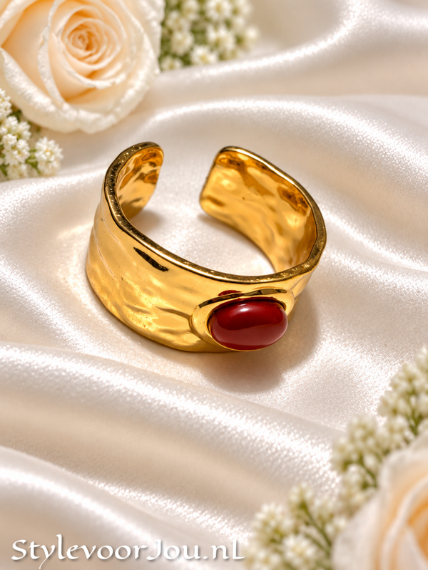 Ring met Gekleurde Steen