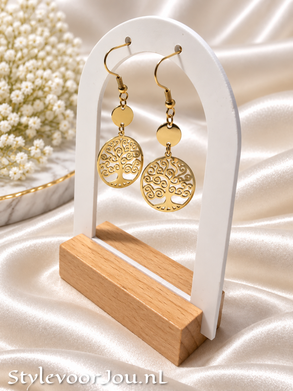 Oorbellen met een verfijnd “tree of life” design