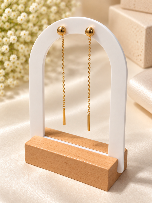 Elegante Gouden  Oorbellen met Bollen (8 cm)