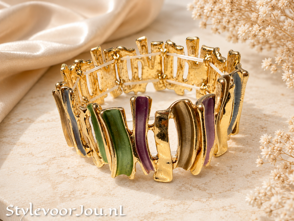 ✨ Kleurrijke armband van verguld chirurgisch staal