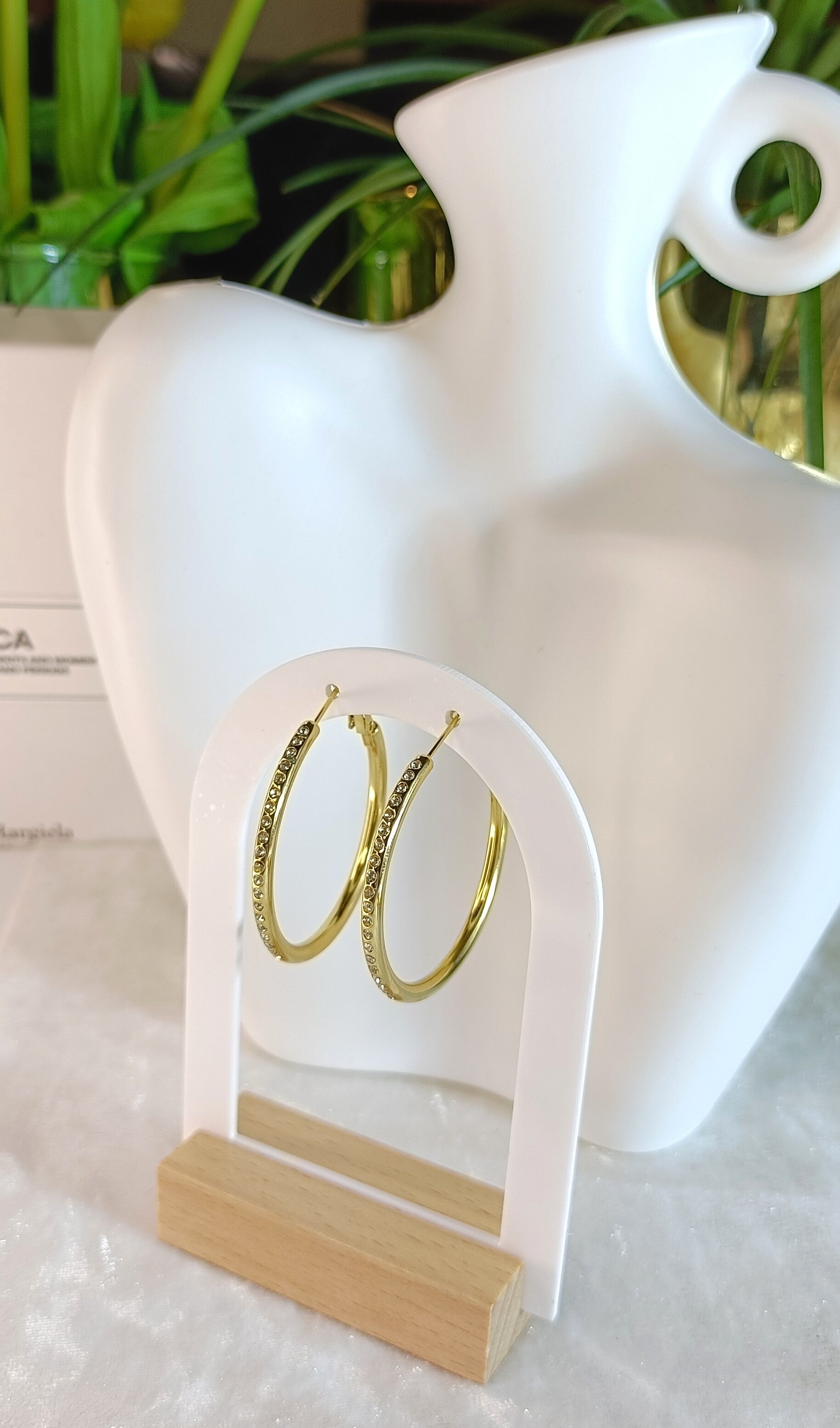 Oorbellen cirkels zirkonia van roestvrij staal