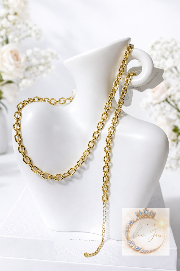 Goudkleurige ketting en armband set