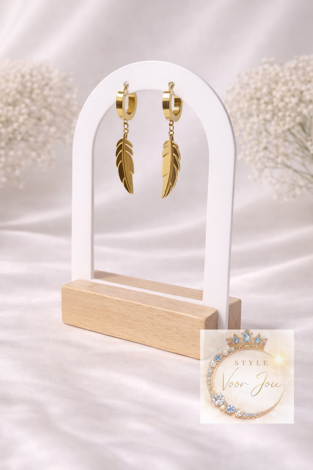 Elegante oorbellen in de vorm van veren