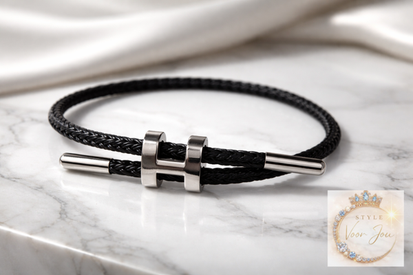 ✨ Gevlochten stalen armband – minimalistische elegantie