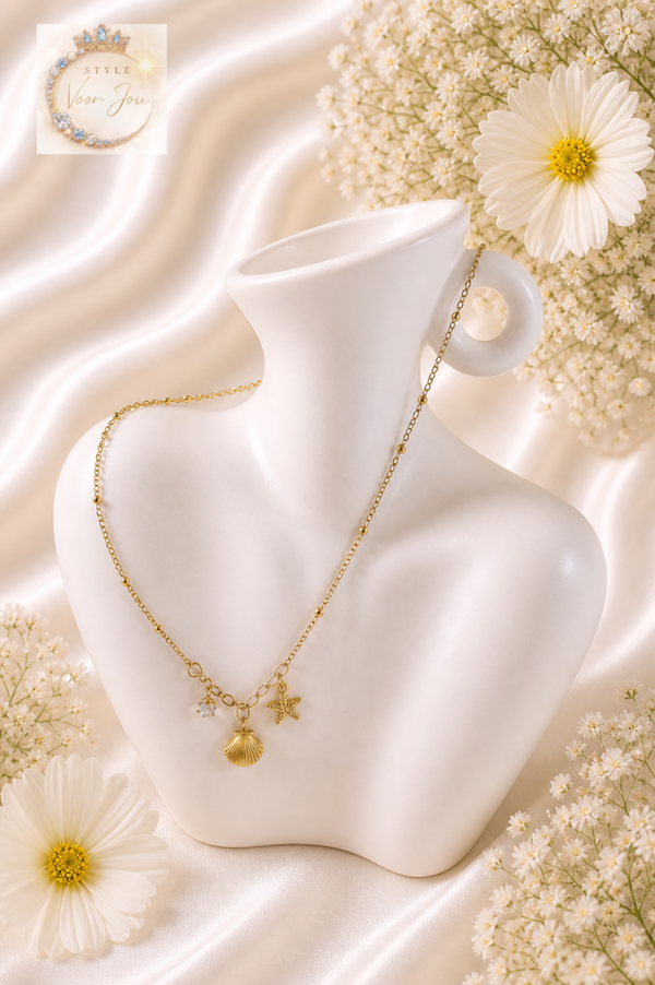 Gouden ketting met bedels – zomerse elegantie🌟