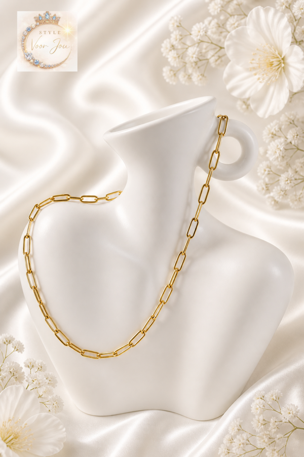 Gouden schakelketting – krachtige eenvoud
