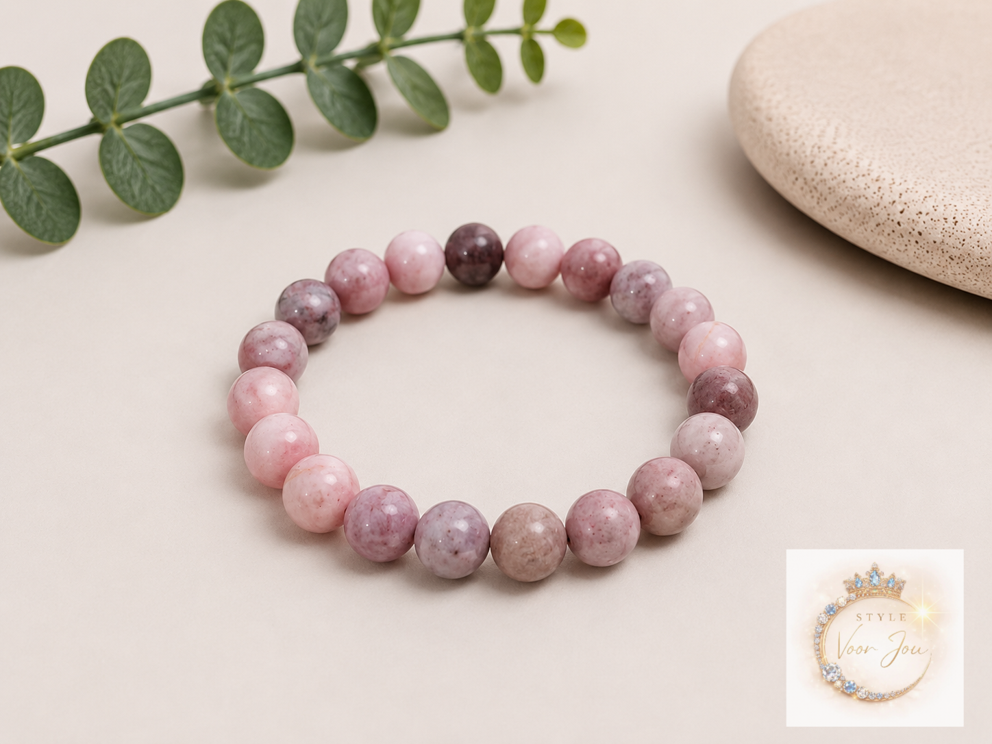 🌞Armband van roze jaspis 10 mm