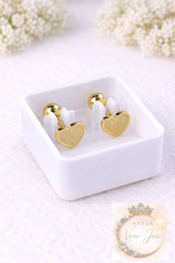 💛✨ Elegante hartvormige oorbellen van chirurgisch staal