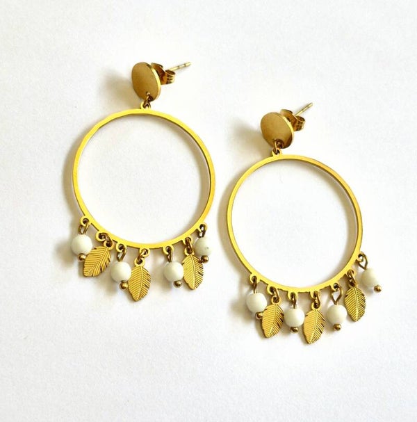 Boucles d'oreilles Perles et Plumes