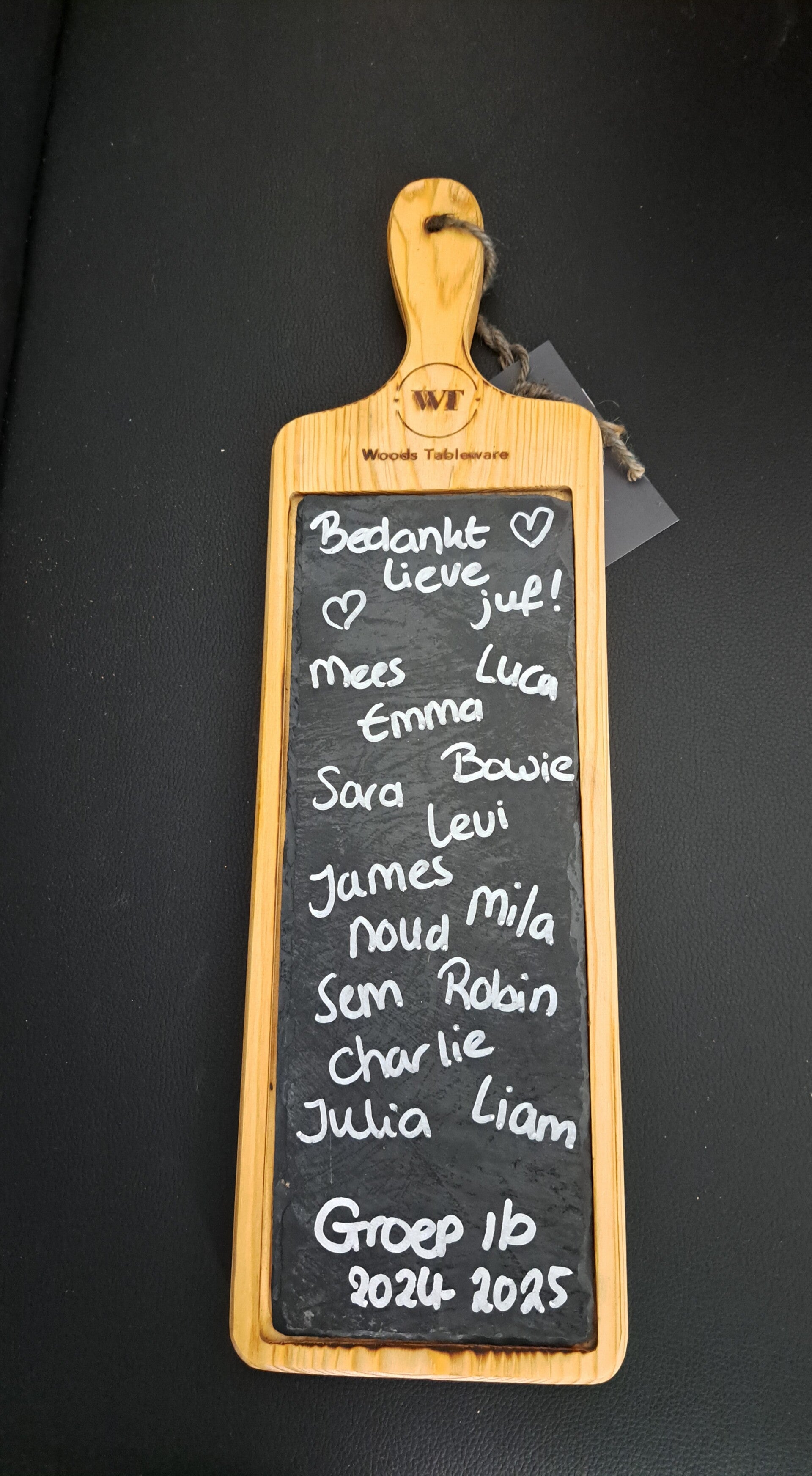 Borrelplank Leisteen groot