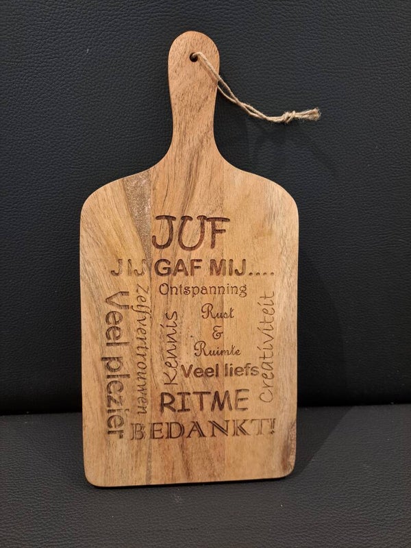 Mango borrelplank JUF jij gaf mij...