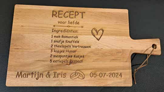 Borrelplank (liefde) rechthoekig 38cm