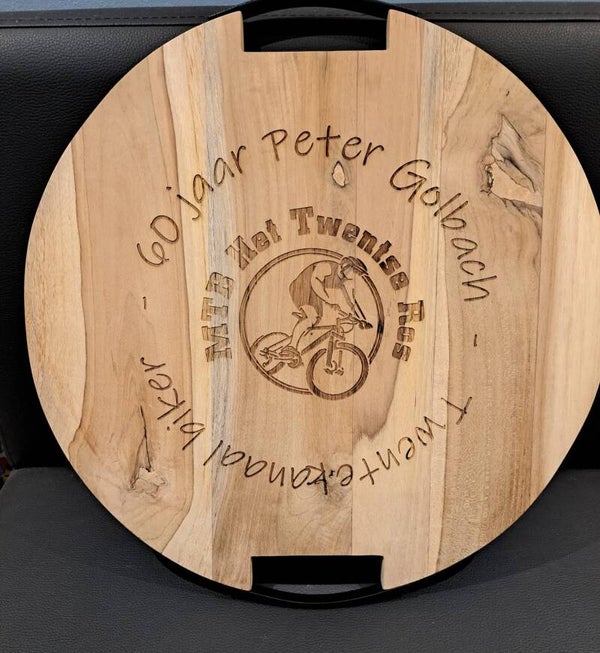 Ronde borrelplank Teak hout 40cm