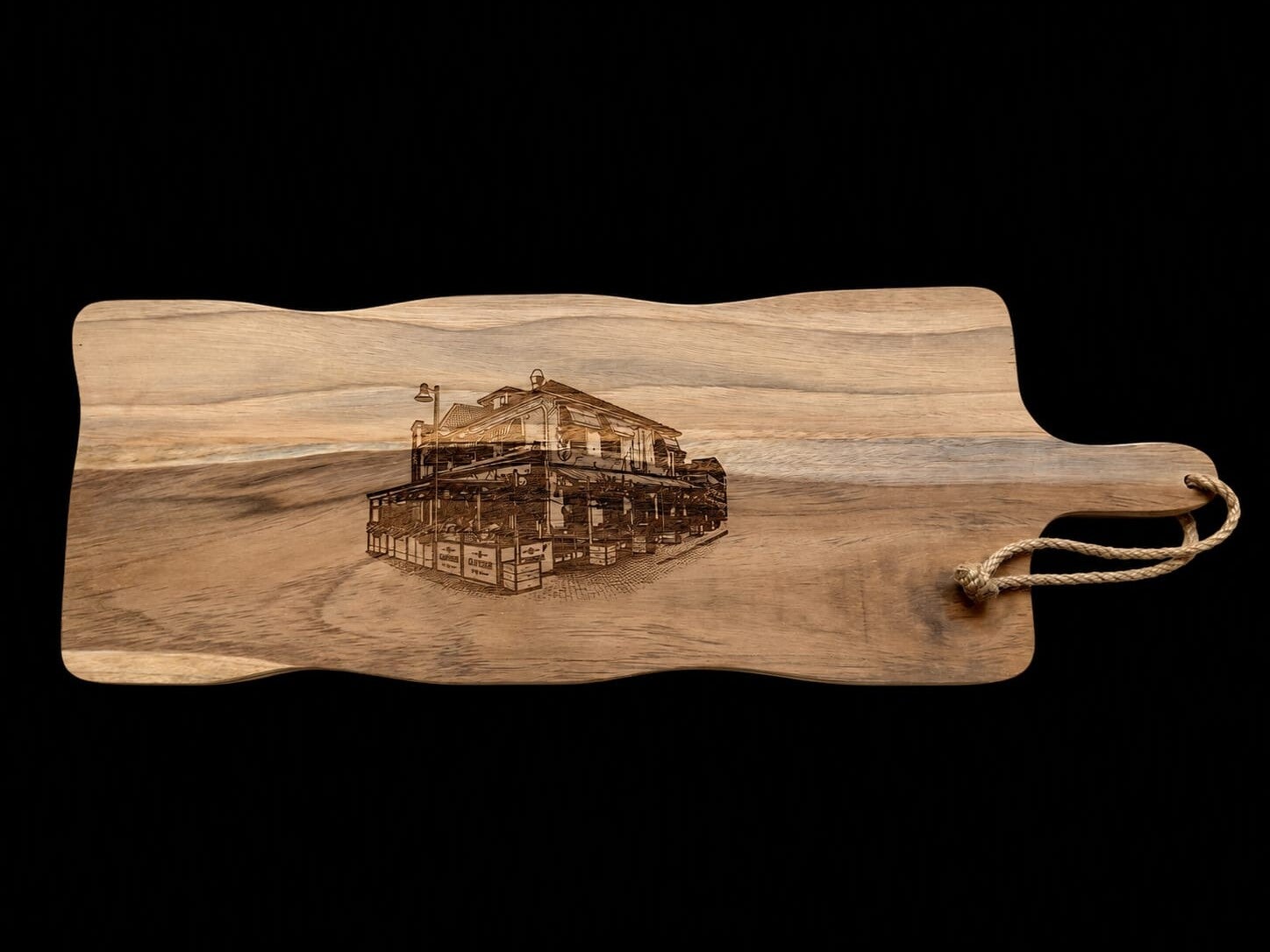 Teak borrelplank 59cm