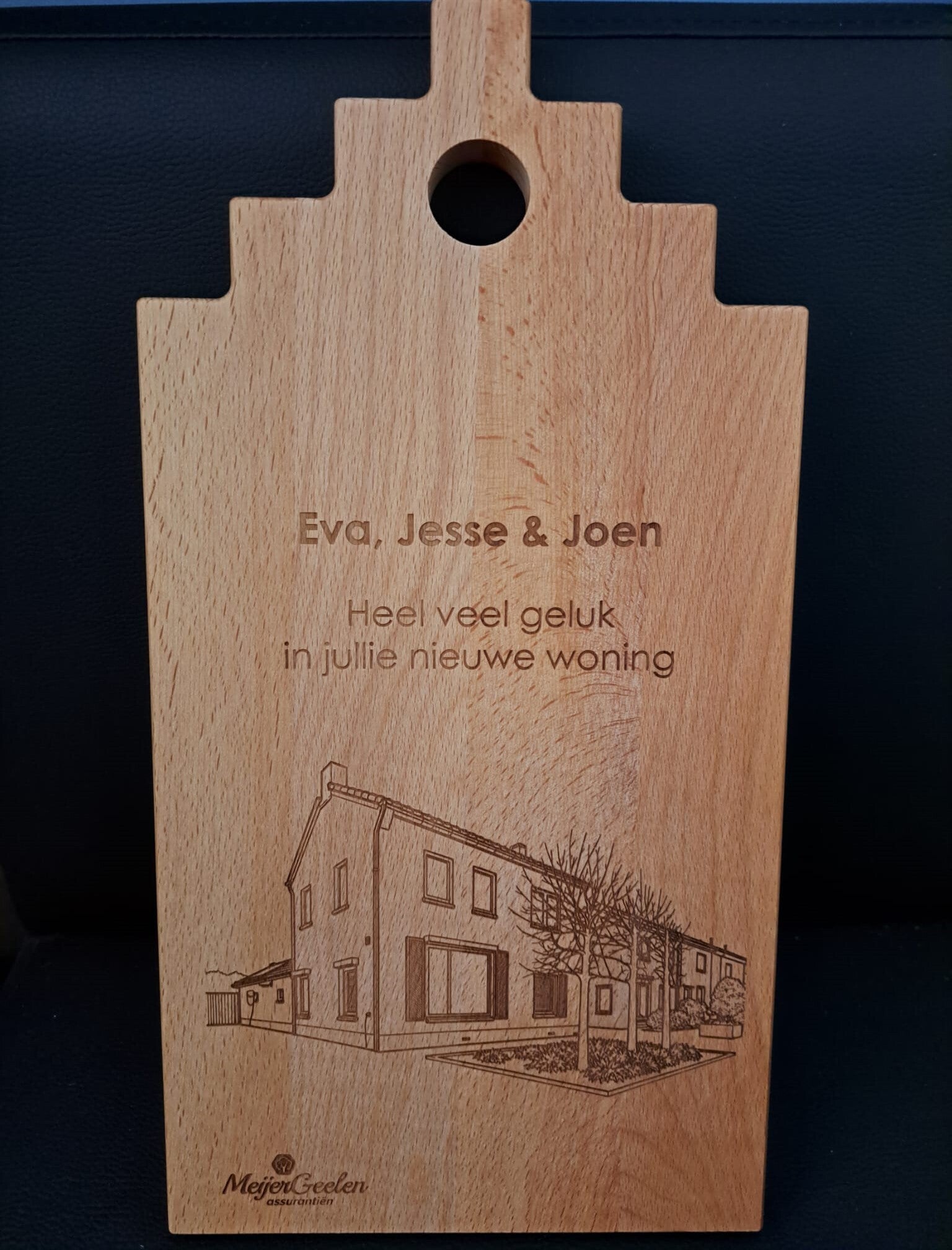 Borrelplank huis 39cm beuken